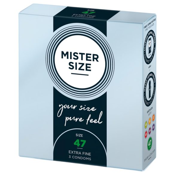 Mister Size plāns prezervatīvs - 47mm (3gab.)