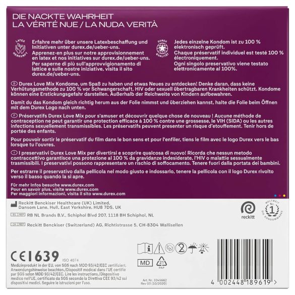 Durex Love Mix - prezervatīvu komplekts 40 gab