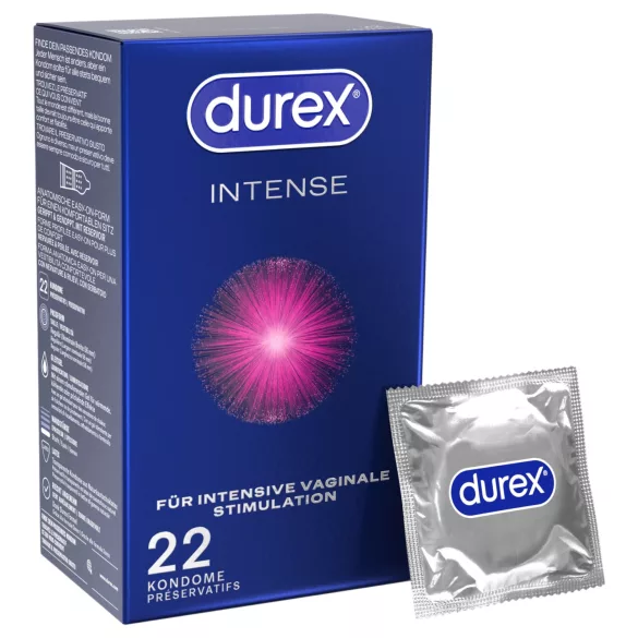 Durex Intense - orgastiskie prezervatīvi (22 gab.)