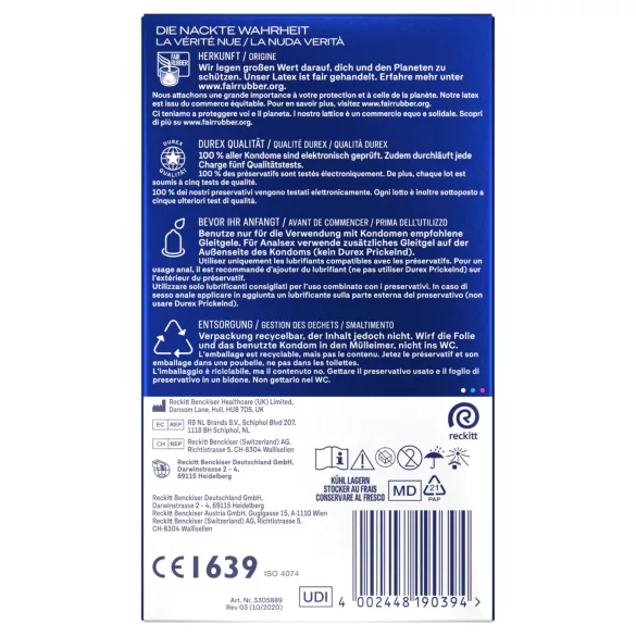 Durex Intense - orgastiskie prezervatīvi (22 gab.)