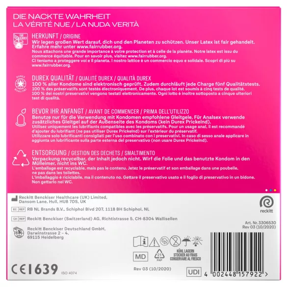 Durex - Pleasure Me prezervatīvi (40 gab.)