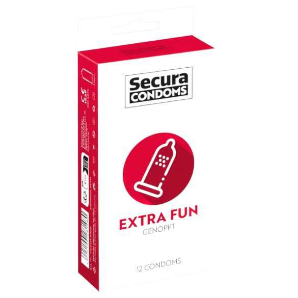 Secura Extra Fun punktēts prezerv., 53mm (12gb)