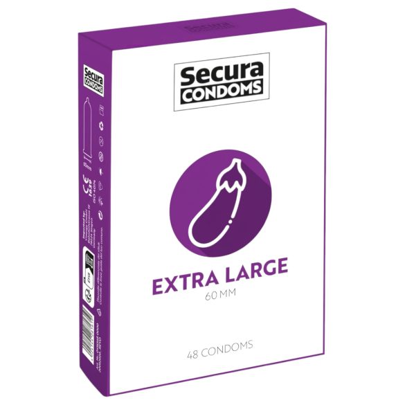 Secura Baklažāns - ekstra liels prezervatīvs - 60mm (48 gab.)
