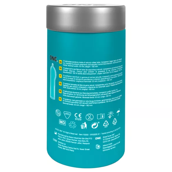ONE Pleasure Plus - prezervatīvi ar iekšējo reljefu 12 gab
