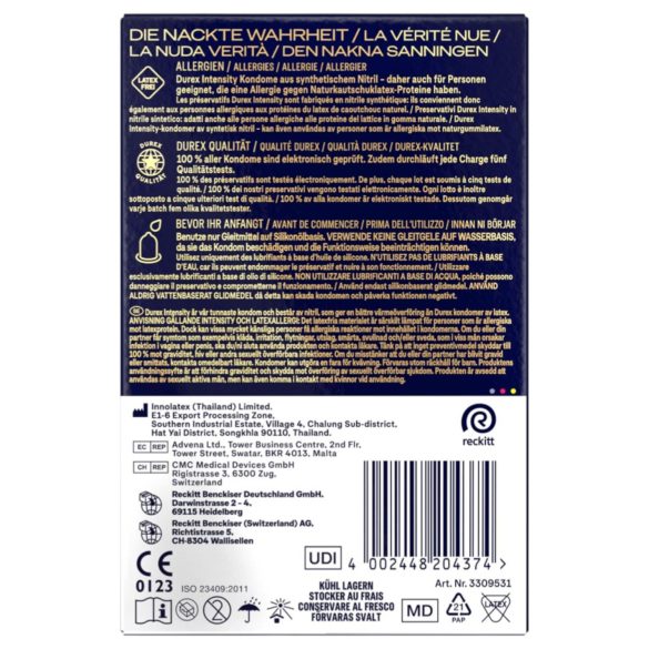 Durex Intensity - prezervatīvi plāni bez lateksa 20 gab