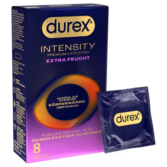 Durex Intensity - īpaši lubrikēts, bez lateksa prezervatīvs (8 gab.)
