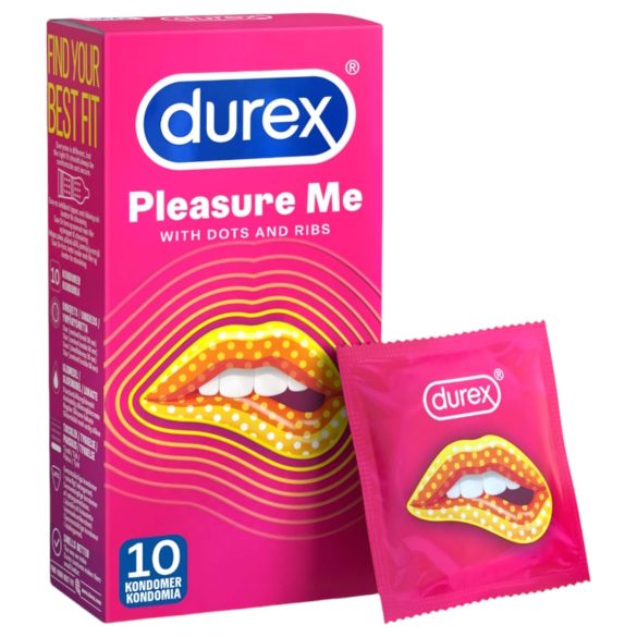 Durex Pleasure Me - rievotas un punktots prezervatīvs (10 gab)