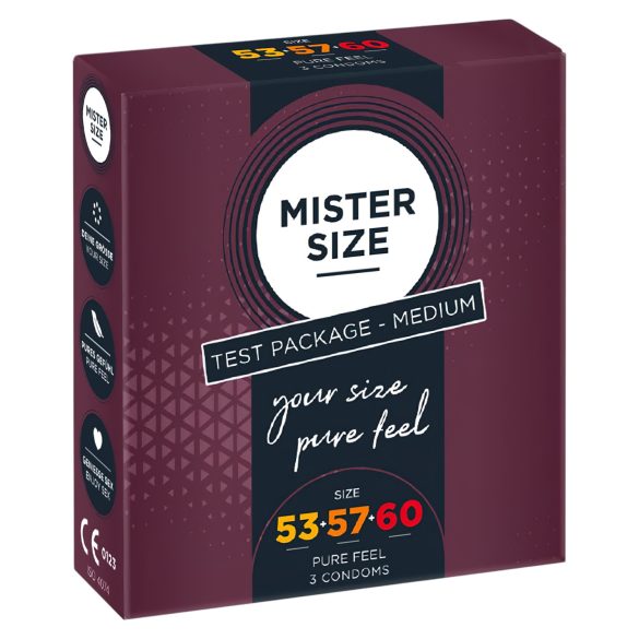 Mister Size prezervatīvu testa komplekts - 3 gab.