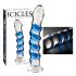 "Icicles Nr. 5 - spirāles stikla dildo (caurspīdīgi zils)"