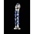 "Icicles Nr. 5 - spirāles stikla dildo (caurspīdīgi zils)"