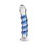 "Icicles Nr. 5 - spirāles stikla dildo (caurspīdīgi zils)"
