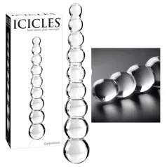 Icicles No. 2 - stikla dildo ar lodītēm caurspīdīgs