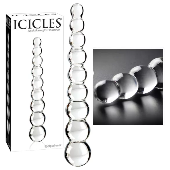 Icicles No. 2 - stikla dildo ar lodītēm caurspīdīgs