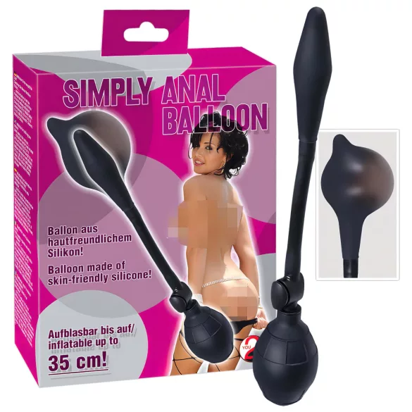 You2Toys - piepūšams anālais dildo melns