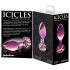 Icicles Nr. 48 - ziedu stikla anālais konuss (rozā)