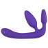 Trīskāršs, piestiprināms dildo bez siksniņām (violets)