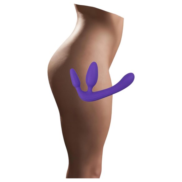 Trīskāršs - dildo bez stiprinājuma - silikons - violets