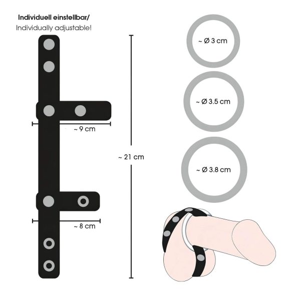 Bad Kitty - ādas sēklinieku un dzimumlocekļa gredzens melns