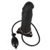 You2Toys - Piepūšamā Strap-On ar dobu silikona dildo (melns)