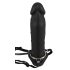You2Toys - Piepūšamā Strap-On ar dobu silikona dildo (melns)