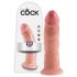 King Cock realistisks dildo ar piesūcekni 23cm bēšs