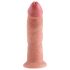 King Cock realistisks dildo ar piesūcekni 23cm bēšs