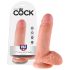 King Cock dildo ar sēkliniekiem 18 cm, naturāls