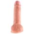 King Cock dildo ar sēkliniekiem 18 cm, naturāls