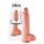 King Cock 10 olbaltkrāsas dildo ar sēkliniekiem (25 cm) - dabīgs