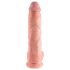 King Cock 10 olbaltkrāsas dildo ar sēkliniekiem (25 cm) - dabīgs