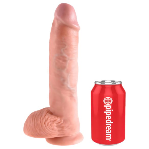 King Cock dildo ar sēkliniekiem 25 cm - naturāls