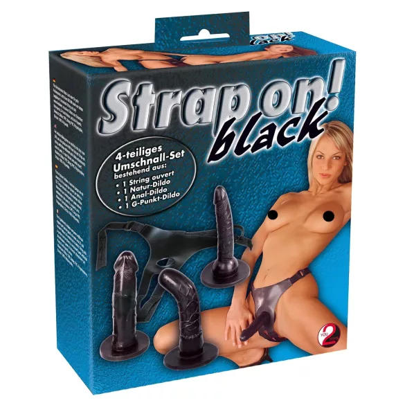 You2Toys - piestiprināmo dildo komplekts melns