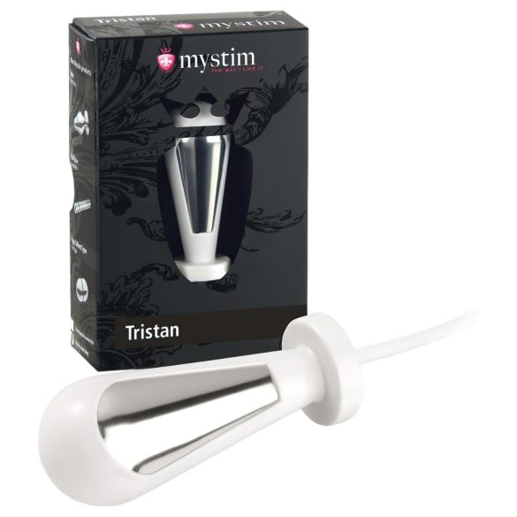 mystim Tristan - elektro-konstrukcija dildo (balts)