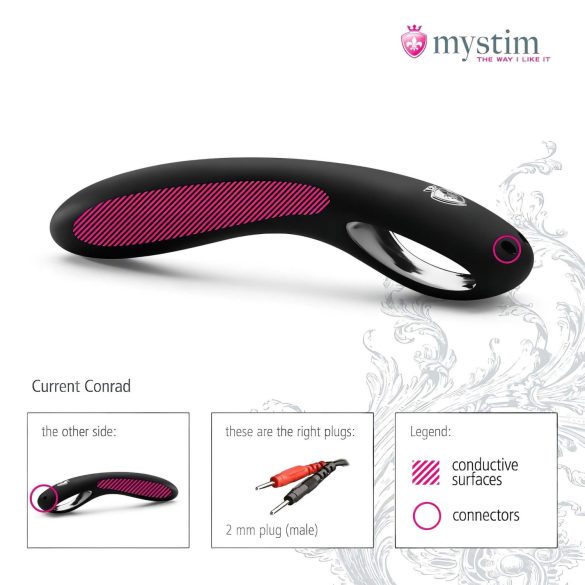 mystim Current Conrad - silikona elektro dildo