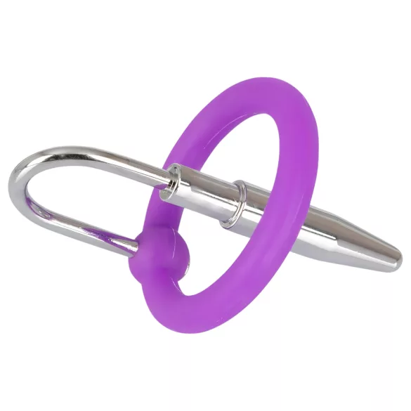 You2Toys - dzimumlocekļa spraudnis - silikona galviņas gredzens ar konisku dilatatoru (violets-sudraba)