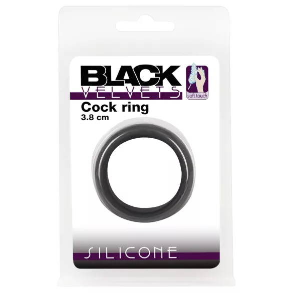 Black Velvets - bieza silikona erekcijas gredzens 3,8 cm melns