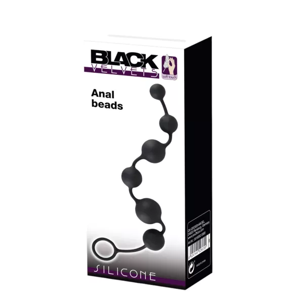 Black Velvets - 6 lodīšu anālais dildo (melns)