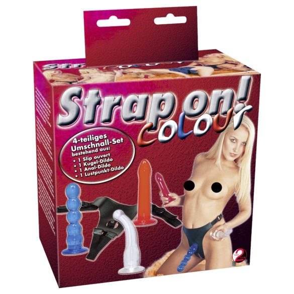 You2Toys - Strap-on dildo komplekts! - krāsains