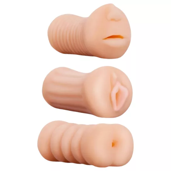 XXX To GO vīriešu masturbators komplekts 3 gab. - vagina, mute, anālais