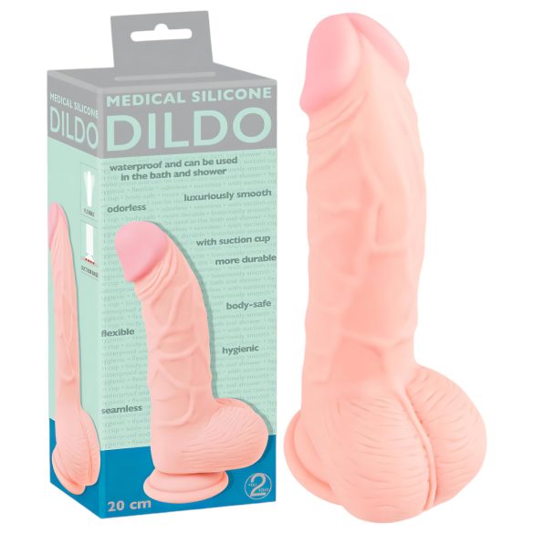 Medicīnas silikona dildo (20cm) - dabīgs