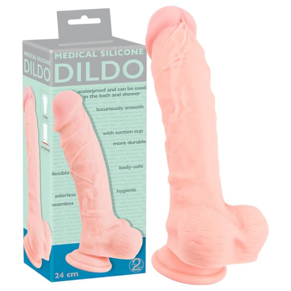 Medicīniskais silikona dildo (24cm) - dabīgs