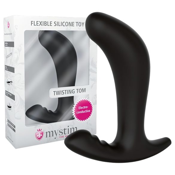 mystim Twisting Tom - elektriskais anālais dildo (melns)