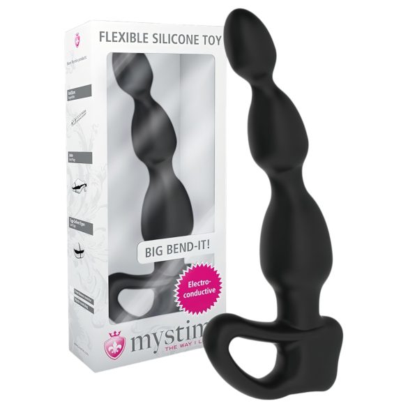 mystim Big Bend-it! - lodveida elektro anālais dildo (melns)