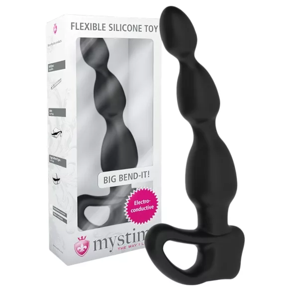 mystim elektro anālais dildo ar lodītēm melns