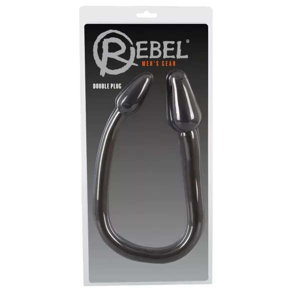Rebel Double Plug - dubults melnais anālais korķis