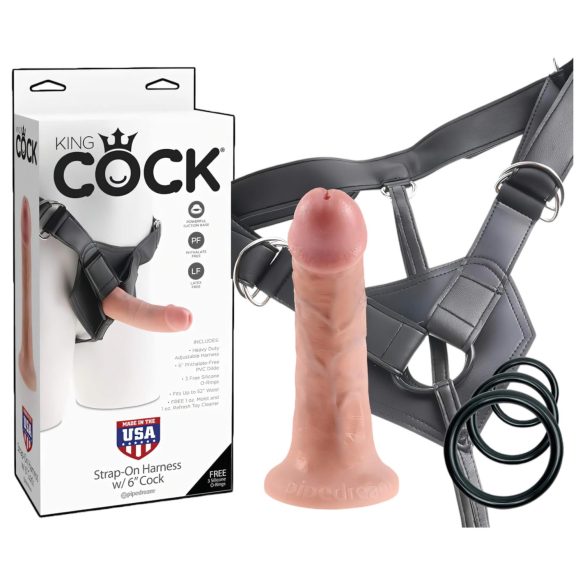 King Cock Strap-on 6 - piestiprināmais dildo - dabīgs