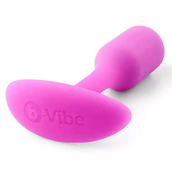 b-Vibe Snug Plug 1 - anālais aizbāznis ar iekšējo svaru (55 g, rozā)