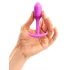 b-Vibe Snug Plug 1 - anālais aizbāznis ar iekšējo svaru (55 g, rozā)