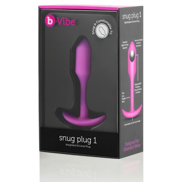 b-vibe Snug Plug 1 - anālais spraudnis ar iekšējo svaru 55g rozā