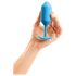 b-vibe Snug Plug 3 - smags dubultais anālais spraudnis (180g) - zils
